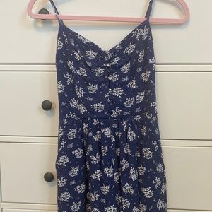 Navy blue floral romper